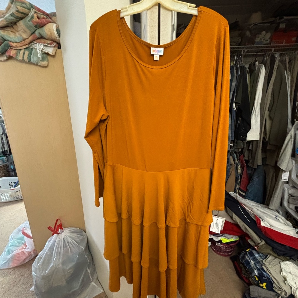 Lularoe Mustard Layered Dress